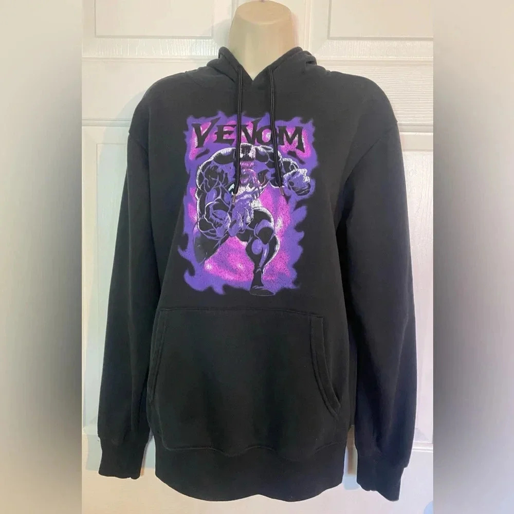 Marvel Venom Black Sized S/M Long Sleeved Hoodie w/Kangaroo Pocket - Picture 3 of 6